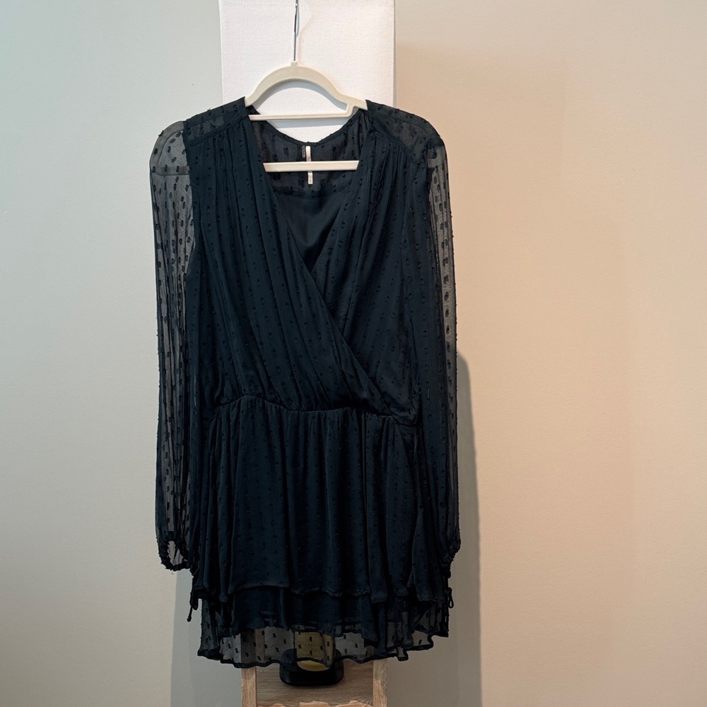 Free People Dark Green  Long Sleeve Dress